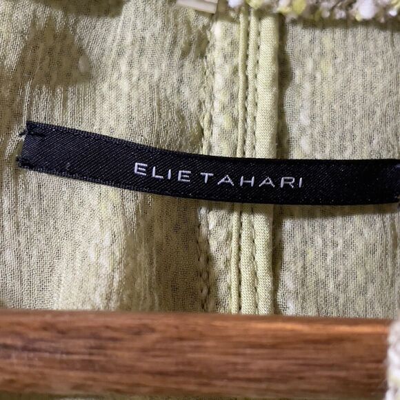 Elie Tahari Exquisite Art‑to‑Wear Green Tweed Lightweight Blazer Jacket Large - Picture 8 of 12